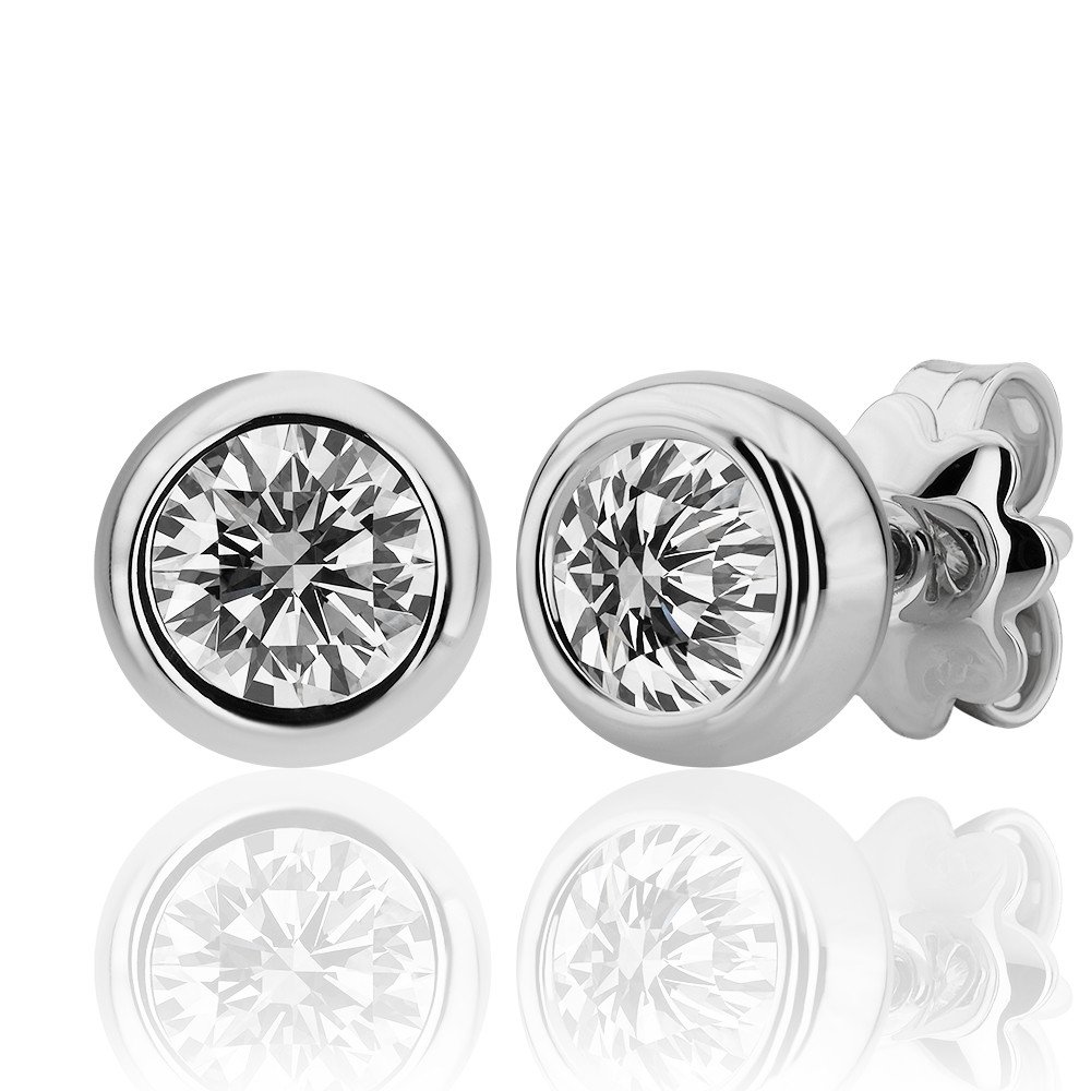 KPT0049-0003 1,05 Karat Pırlanta Tektaş Küpe - Görsel 3