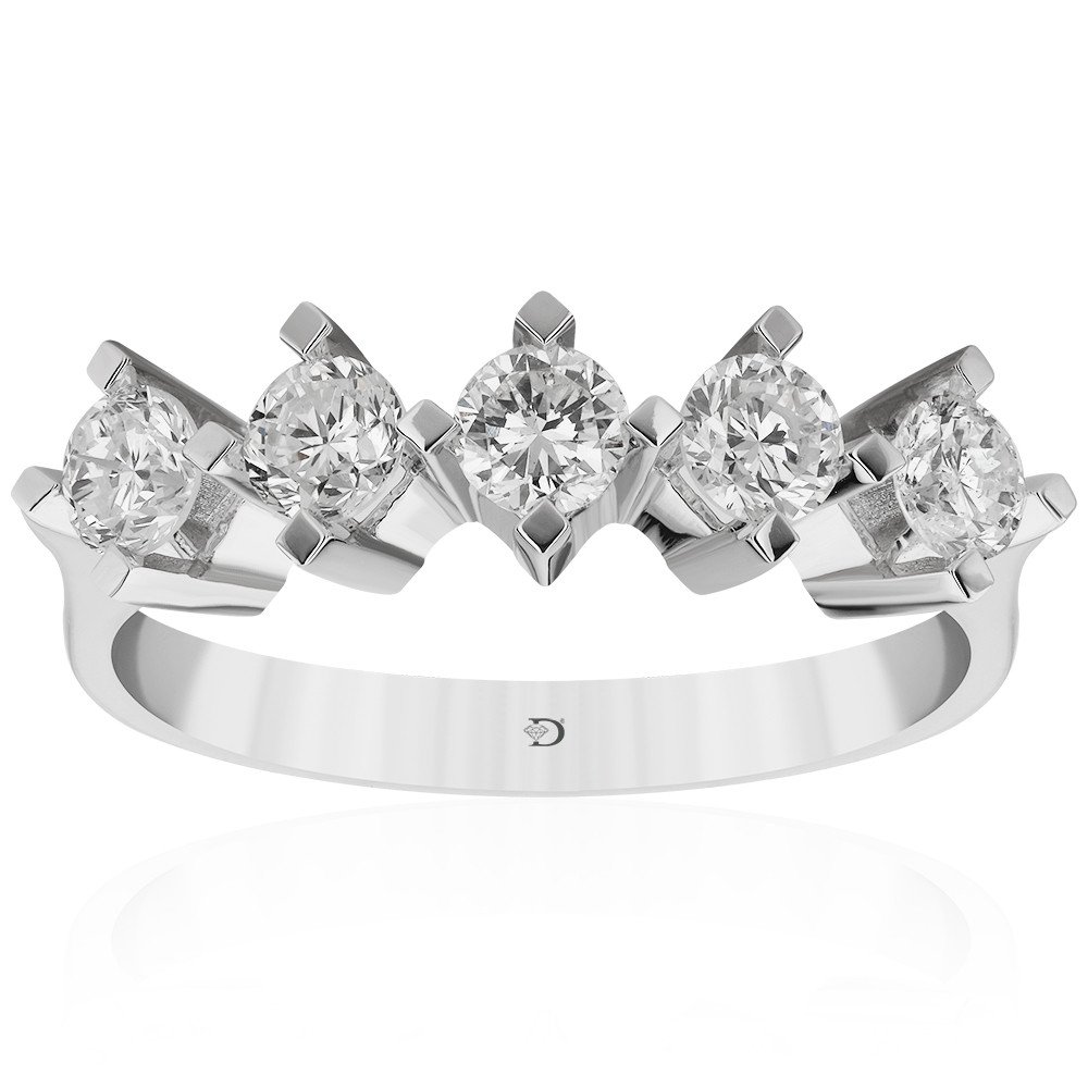 YP50031-0024 0,61 Karat Pırlanta 5 ve 7 Taş Yüzük - Görsel 7
